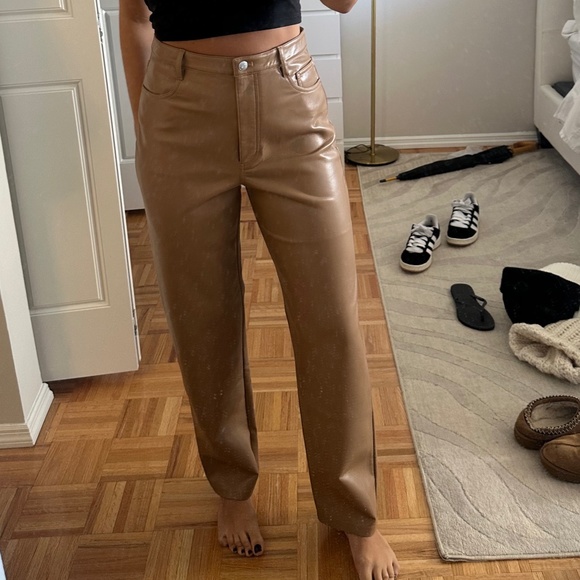 Aritzia Pants - Aritzia Melina Brown Leather Pants